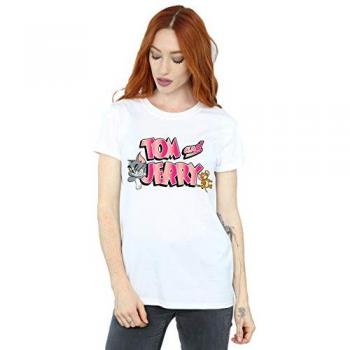 Tom & Jerry Gradient Print Women’s Boyfriend T‑Shirt