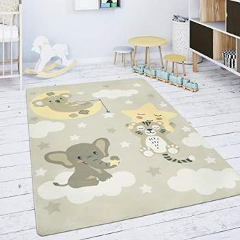 Nube Mágica: Alfombra para Bebé con Tigre y Elefante