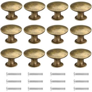 Maniglie Mobili Ottone 12 pezzi – Pomelli Rotondi 30 mm