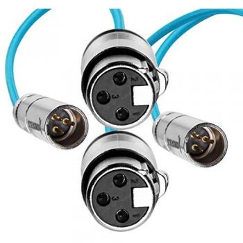 Mini XLR Male to XLR Female Audio Cable (2 Pack) - Blue