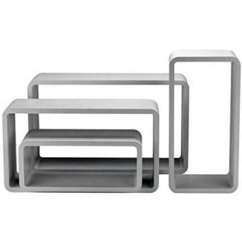 KING HOME Set 4 mensole da parete rettangolari moderne Bianche