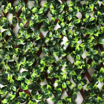 Large PE Backed Artificial Fence Screen with Gardenia Leaf Pattern