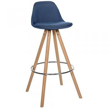 Sgabello Rotondo Corbin Blu Naturale