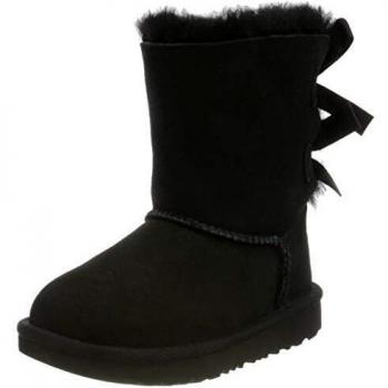 UGG® Toddlers' Bailey Bow II Sheepskin Boot in Black, Size 10T