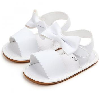 Pasgeboren Prinses Strik Sandalen voor Baby Meisjes, 0-18M, Zachte Zool, PU Materialen