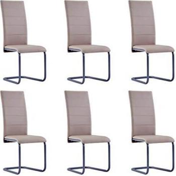VidaXL 6‑teiliges Freischwinger‑Set – Cappuccino Braun – Kunstleder
