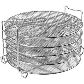 Stackable Stainless Steel Dehydrator Rack for Air Fryer with Five Layers
