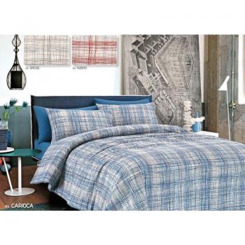 Piumone di coperta invernale 300 gr/mq con motivo Carioca, colore blu, misura matrimoniale