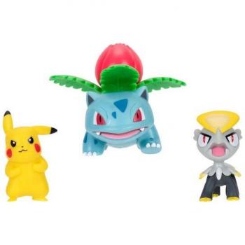 Jazwares Pokémon Actionfigur Trio Set Pikachu #2, Miniras, Bisakn