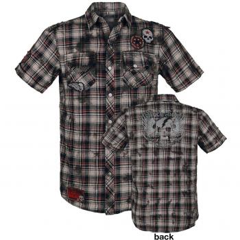 Camisa manga Corta de Rock Rebel by EMP - Right Now - S 5XL - para Hombre - rojo-gris-blanco