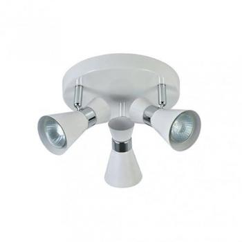 Fabrilamp Maximo Lampada Soffitto Bagno 3 Faretti Bianco-Cromo