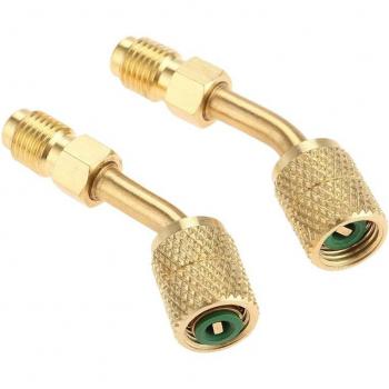 R410A Adapter 5/16 Inch SAE Female Quick Couplers to 1/4 Inch SAE Male Flare, 2 Pack