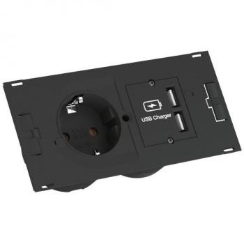 Bachmann, Ciabatta multipresa, DUE - 0,2 m - 1 prese AC - Interno - Tipo E - Nero - 1 unità(e) (1 x, CEE 7/5, 0.20 m)