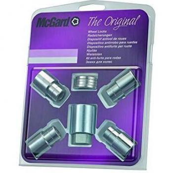 4 écrous antivol Chrome 12x125 Plat 15-35mm Douille 21mm