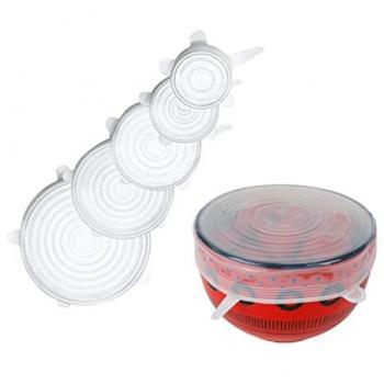 BURI Vorratsdose Silikon-Deckel 5er-Set transparent