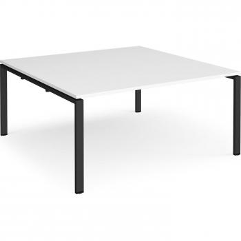 Adapt Square Black Frame Meeting Table - 1600mm x 1600mm - White Top