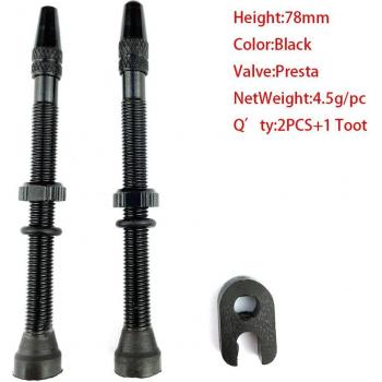 Válvulas sin Cámara para Bicicleta 48/60/78mm (2 Piezas)