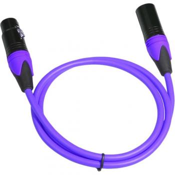 Purple 3 Pin XLR Male to Female Balanced Mic Cable