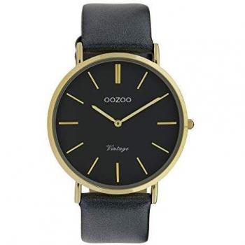 Goldene Oozoo Damenzeitmesser mit Lederband 40 mm