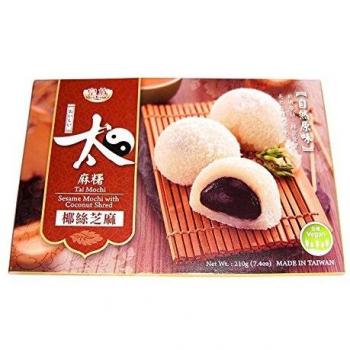 Mochi moelleux à l'ananas, noix de coco râpée et sésame - 3 pièces