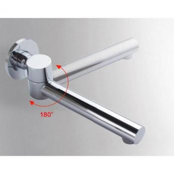 Brushed Gold Solid Brass Shower Mixer Faucet Spout 180 Degree Folding
