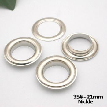 Large Round Brass Eyelets with Washers - 50 Sets - 35# Inner 21.5mm Nickel Bronze
