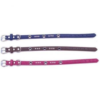 Collar Huellas de Piel de Vaca 25mm x 55cm - Negro