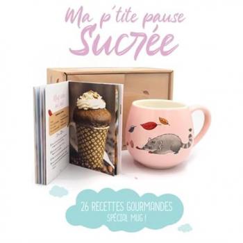 Coffret Ma p'tite pause sucrée - 26 recettes gourmandes spéciales Mug - Un joli mug en céramique et un livre de recettes (Coffret)