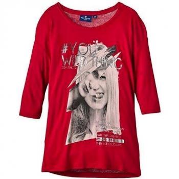 Camiseta Niñas TOM TAILOR con diseño/508, Rojo (grunge red 5479) 8 años (128 cm)