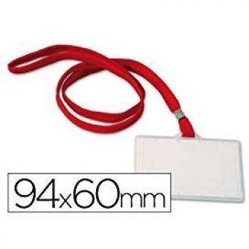BADGE Q-CONNECT LACET PLASTIQUE RIGIDE CONGRES FOIRE ENTREPRISE INTERIEUR CARTE BLANCHE 120X170MM