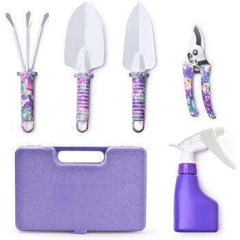 Kit de Jardinería 5 Piezas con Mango Ergonómico y Estampado Floral