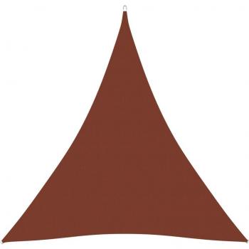 Toldo de vela triangular tela Oxford terracota 4,5x4,5x4,5 m