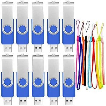 Memoria USB 8GB - Set de 10 Unidades con Diseño Giratorio FEBNISCTE
