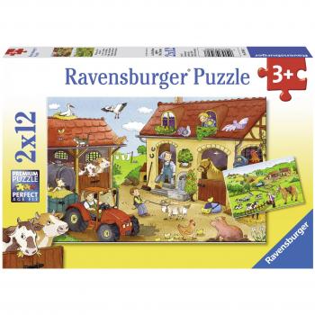 Ravensburger Puzzles 2x12 pièces Le travail à la ferme Dès 3 ans