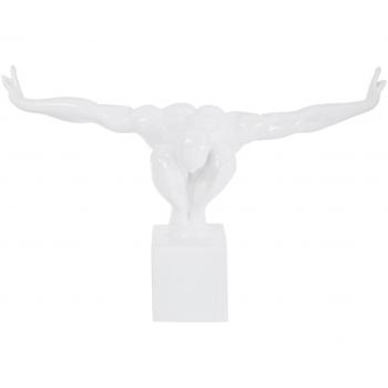 Kare Statuetta Decorativa Uomo Atleta Bianca 29x43x15 cm