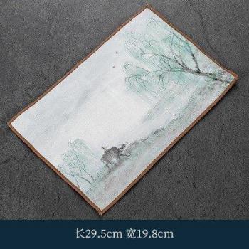 Absorbent Cotton Linen Tea Cloth - Vintage Chinese Style (29.5x19.8 cm)