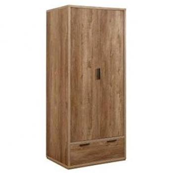 Birlea Stockwell Rustic Oak 2 Door 1 Drawer Double Wardrobe