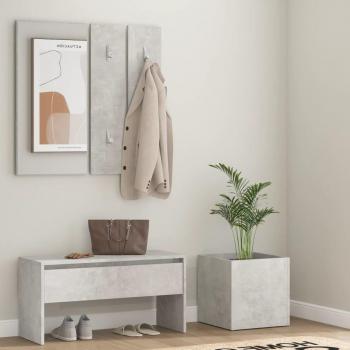 VidaXL Hallway Furniture Set Concrete Grey Engineered Wood