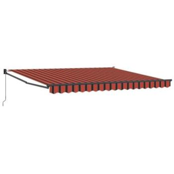 Store Rétractable en Polyester Orange et Marron 400x300 cm