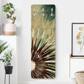 Colgador de Pared Moderno en Madera con Motivo Botánico 105 x 34 cm