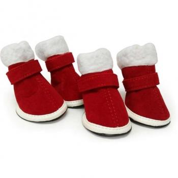 Botas de nieve rojas para mascotas