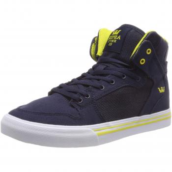 Supra Vaider Sneaker a Collo Alto Unisex-Bambini Navy/Yellow-White 489