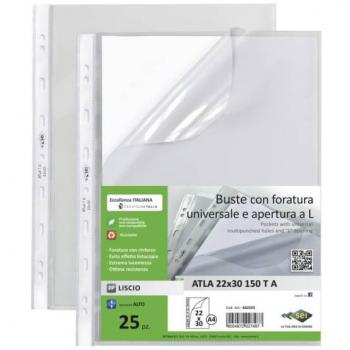 Busta a perforazione universale Sei Rota ATLA Tapertura a L formato 22x30 cm 662223
