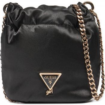 Bolso brillante para niñas 16x10x16cm con asa dorada GUESS, color negro