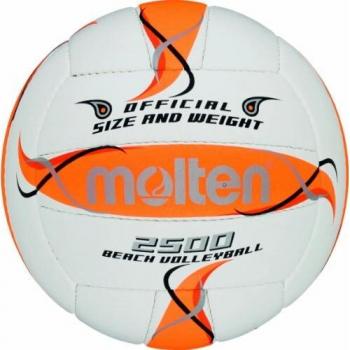 Molten BV2500-FOR - Pelota de Voleibol de Playa Color Blanco, Naranja y Plateado