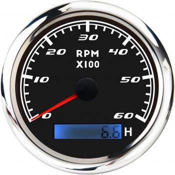 85MM Universal Digital Marine Tacho Meter 6000 RPM with LCD Hour Meter