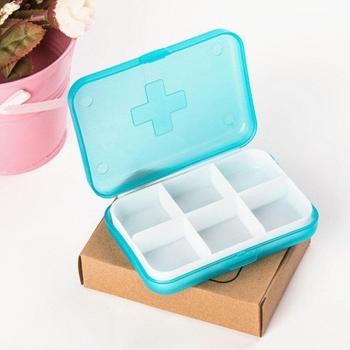 Six-Compartment Pill Box