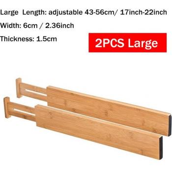 Expandable Bamboo Drawer Dividers for Kitchen and Bedroom (Set of 2/4)