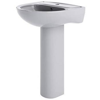 Nuie Lawton 55cm Full Pedestal Basin White 550mm L X 480mm W X 850mm H