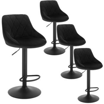 Woltu Barhocker Set (4 Stück), Gepolstert, Höhenverstellbar, Drehbar